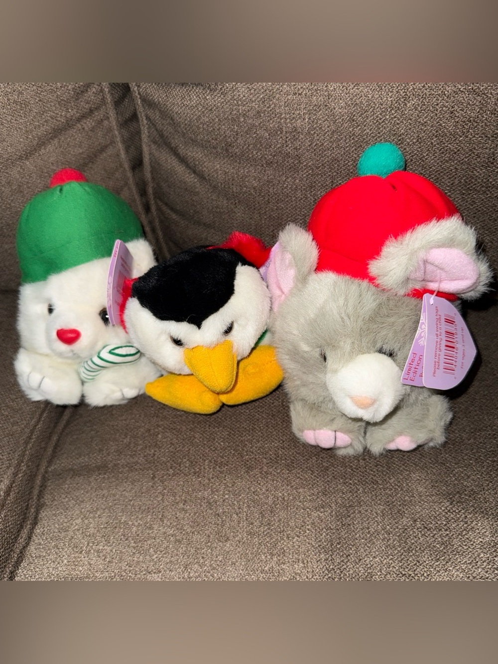Lot 3 Puffkins Plush Holiday Christmas New